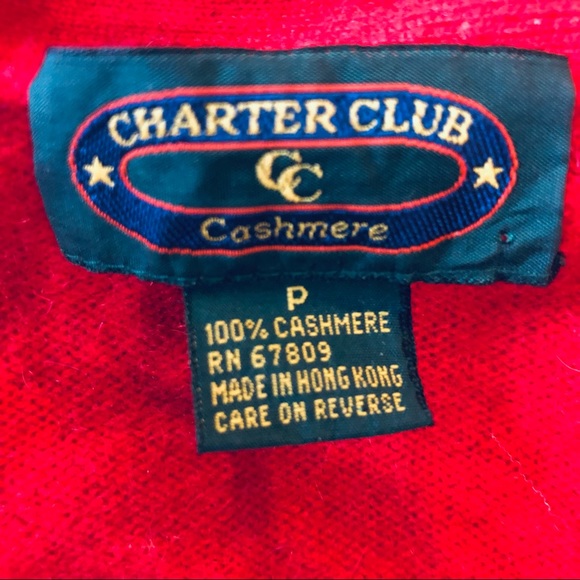 Charter Club Cashmere V Cardigan Button Down Ribbed Red Sweater Size M - Picture 7 of 10